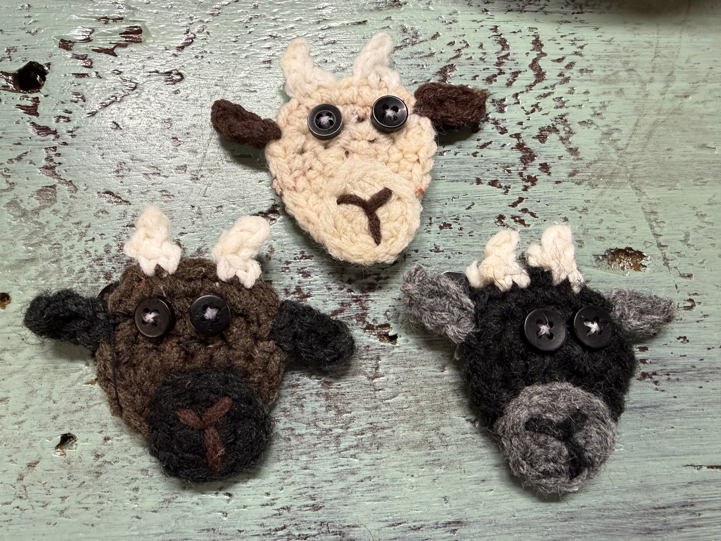 Crochet Goat Pins