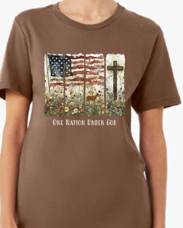 One Nation Under God Adult Short Sleeve Tshirt