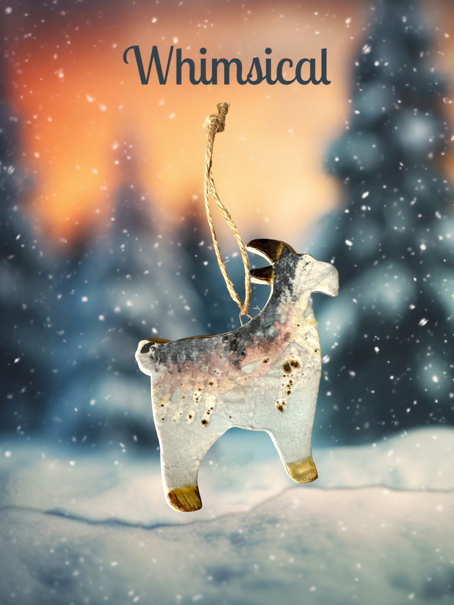 Ceramic Goat Ornament