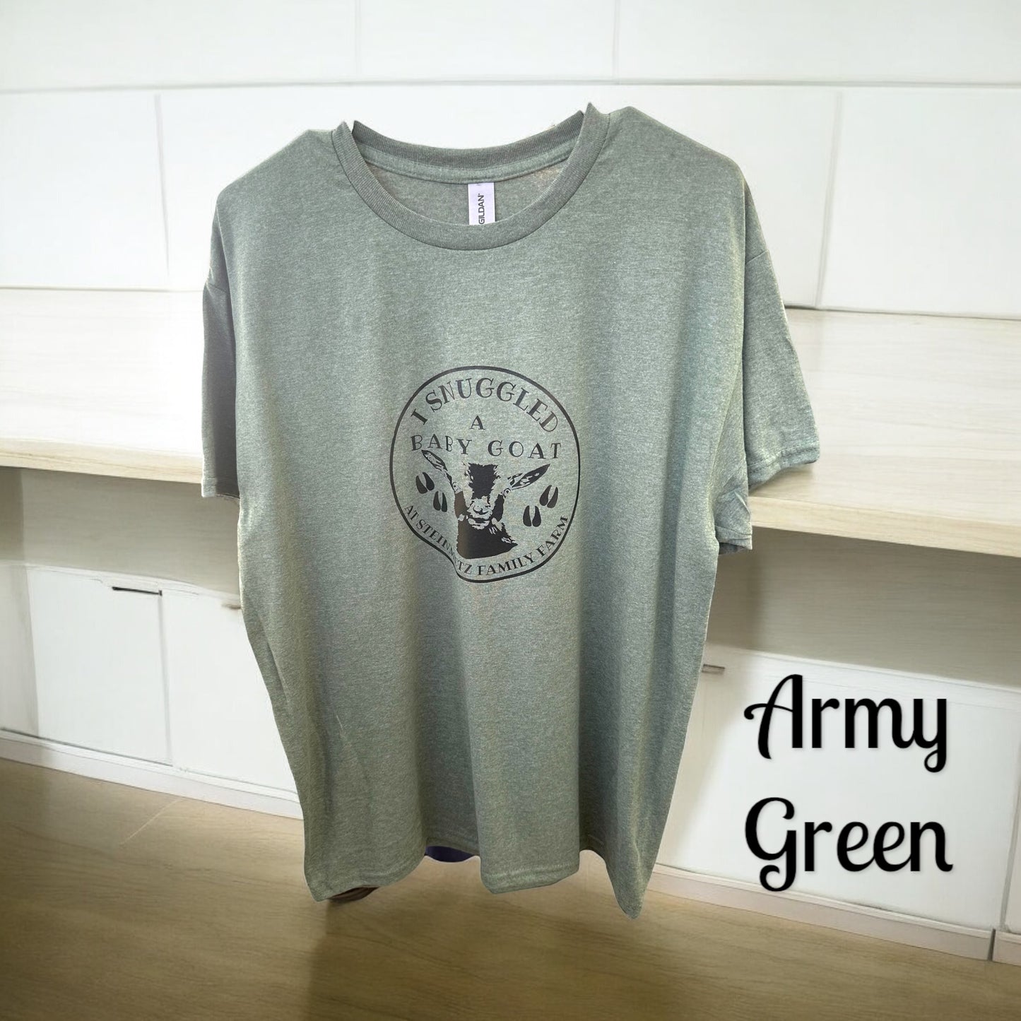 I Snuggled a Baby Goat Adult Short Sleeve Shirt