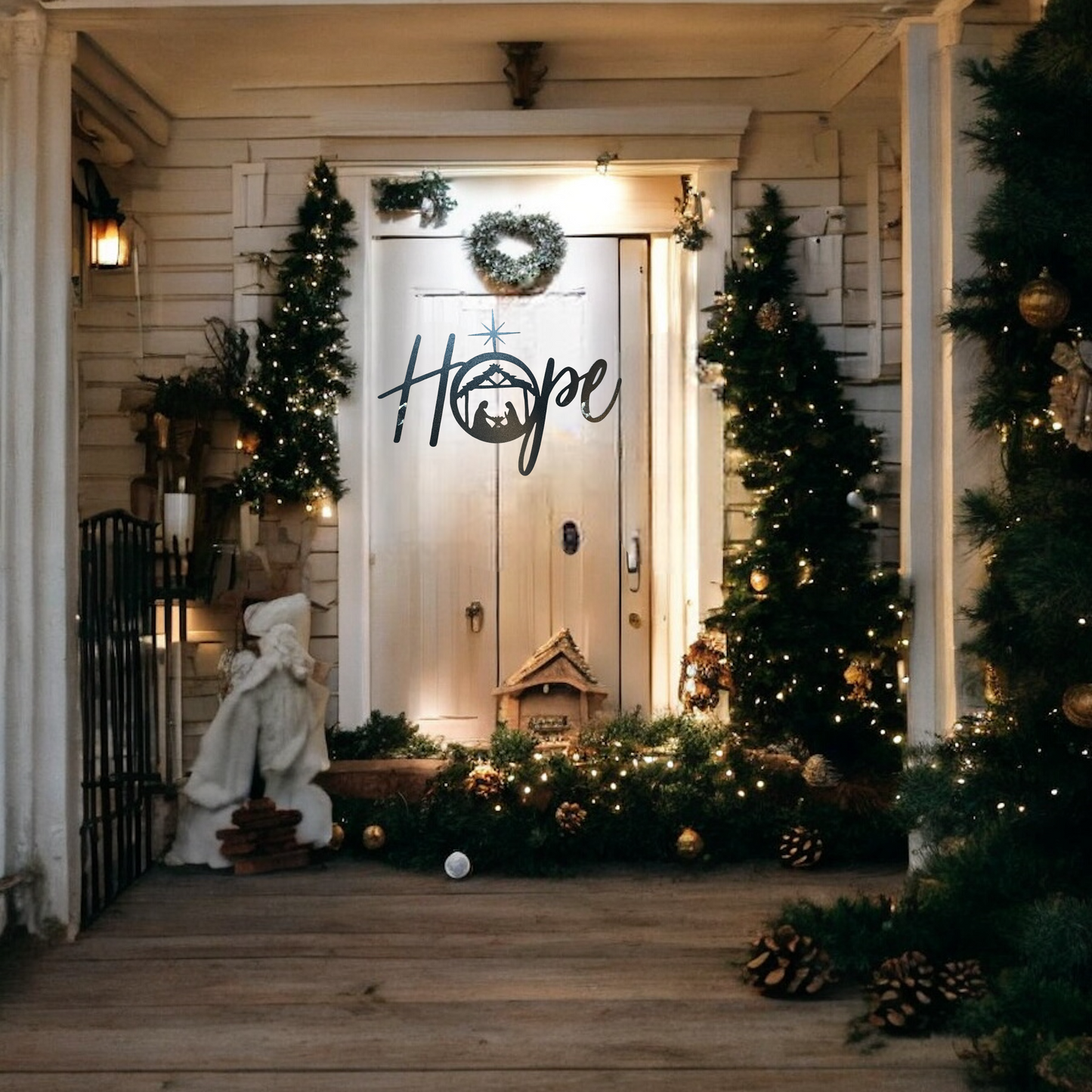 Hope Metal Nativity Sign
