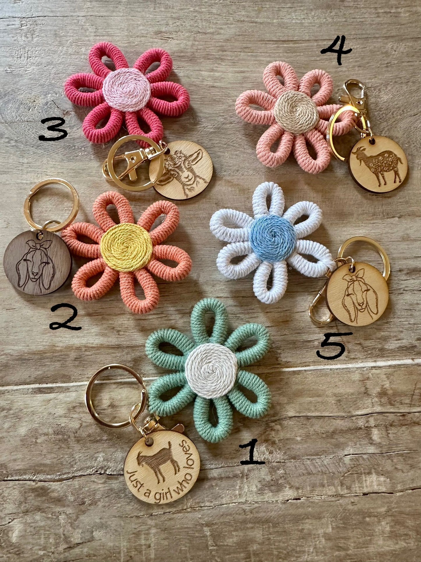Clearance Crochet Goat Keychains