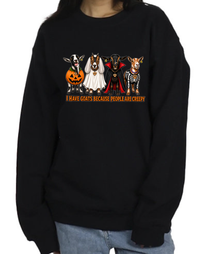 "I Have Goats Because People are Creepy" Adult & Child Shirts