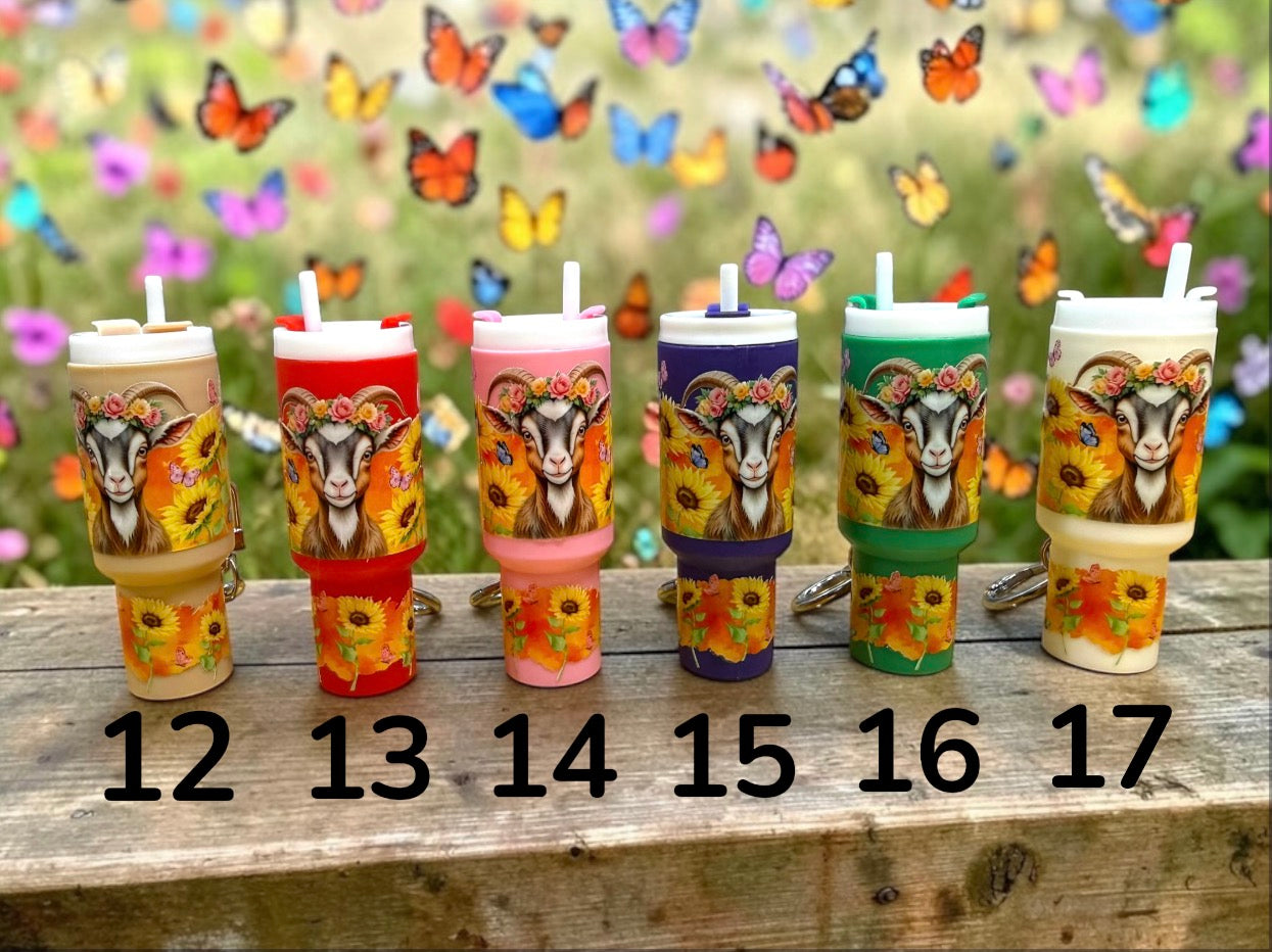 Mini Tumbler Goat Keychains