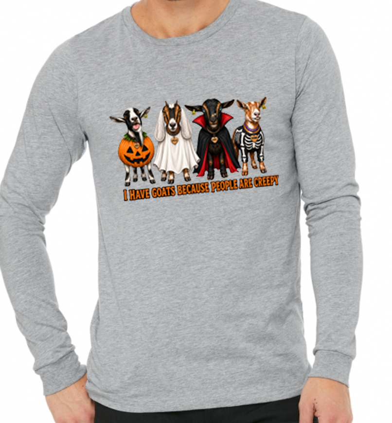 "I Have Goats Because People are Creepy" Adult & Child Shirts