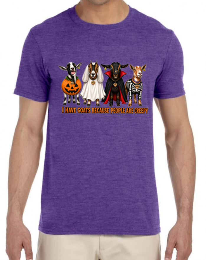 "I Have Goats Because People are Creepy" Adult & Child Shirts