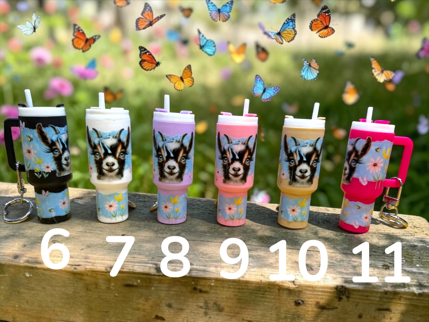 Mini Tumbler Goat Keychains