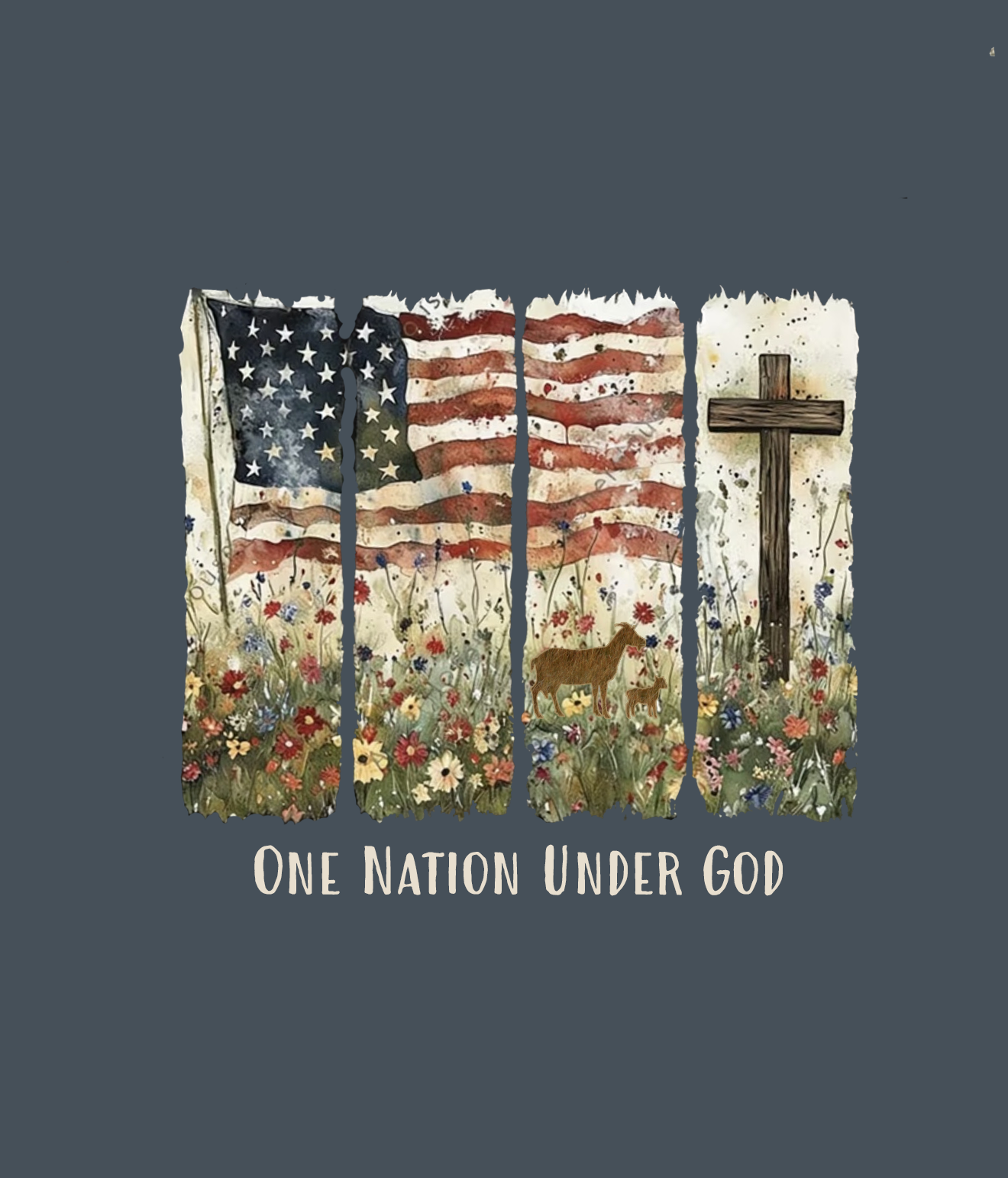 One Nation Under God Adult Short Sleeve Tshirt