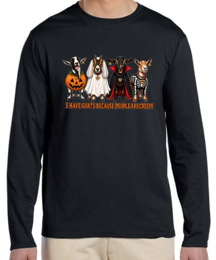 "I Have Goats Because People are Creepy" Adult & Child Shirts