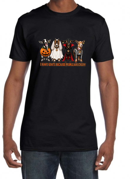 "I Have Goats Because People are Creepy" Adult & Child Shirts