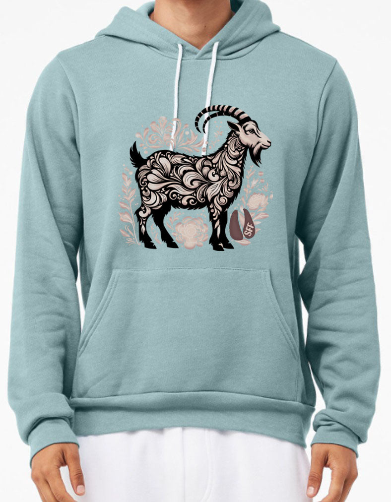 Floral Goat Adult Hoodie Sweatshirt