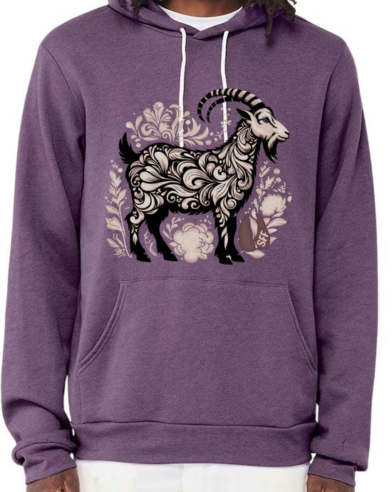 Floral Goat Adult Hoodie Sweatshirt