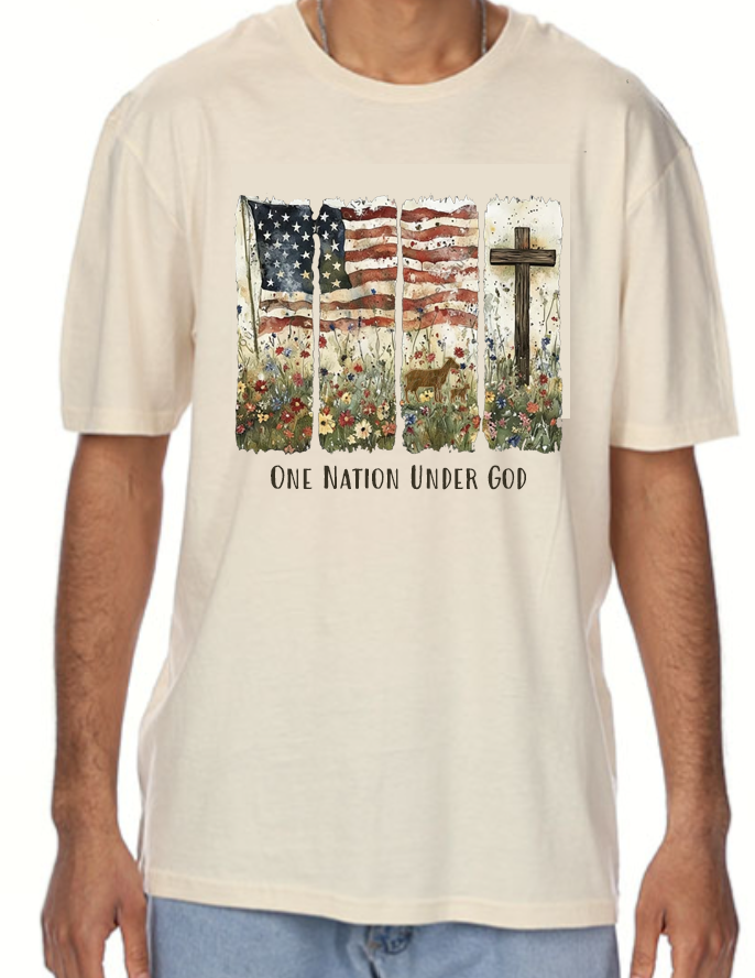 One Nation Under God Adult Short Sleeve Tshirt